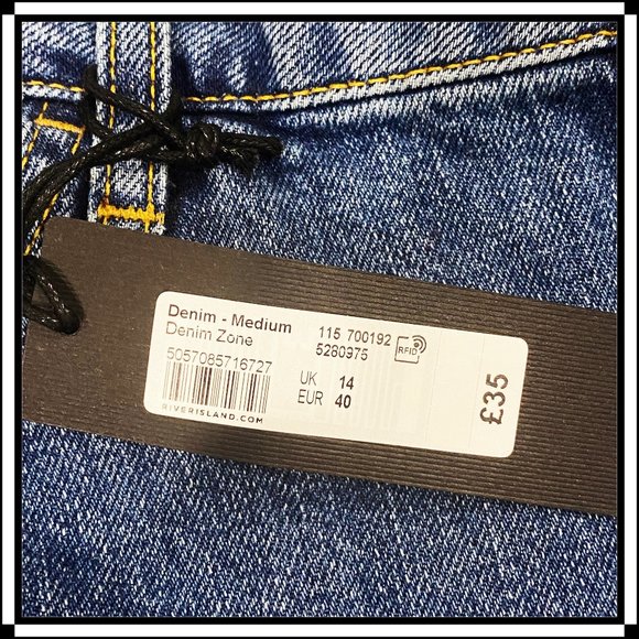 RIVER ISLAND Patchwork Denim A-Line Mini Skirt - US 10 - Picture 9 of 10